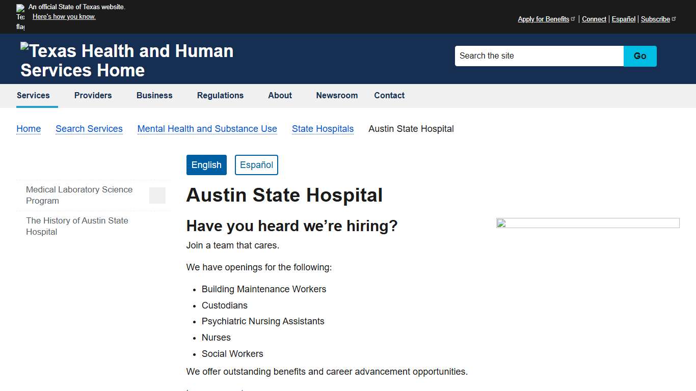 Austin State Hospital Texas Health and Human Services